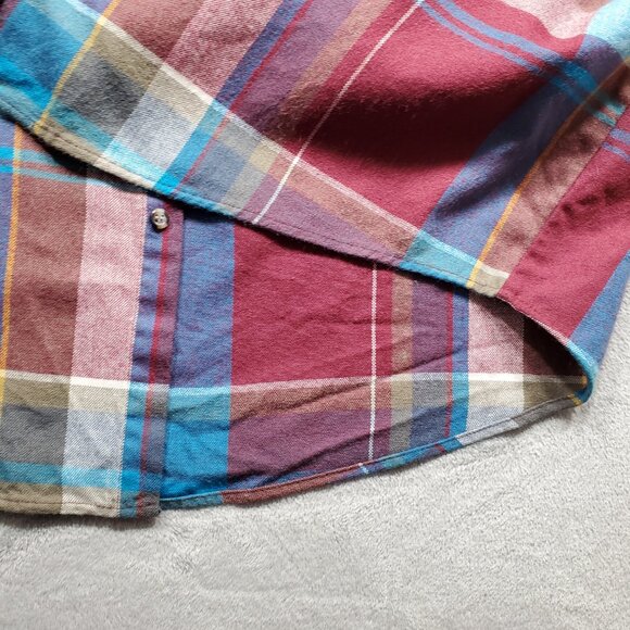 Northwest Territory Plaid Flannel Shacket 2 Pockets Maroon Blue White Men Sz 2XL - Picture 8 of 10